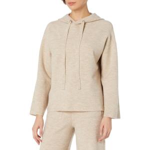 Cable Stitch Women’s Oversized Wide Sleeve Hoodie Sweater – Lounge Long Sleeve Slouchy Casual Hooded Pullover Top(Oatmeal)
