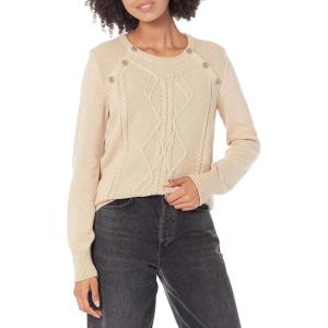 Cable Stitch Women’s Raglan Long Sleeve Shaker Stitch Pullover Sweater – Fisherman Rib Knit Crewneck Cotton Top(Heather Khaki)