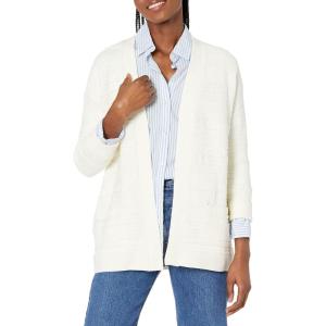 Cable Stitch Women’s Textured Tunic Cardigan – Open Front Long Sleeve Knit Cover-up Sweater with Pockets(Cream)