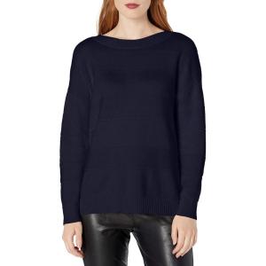 Cable Stitch Women’s Tie Back Sweater – Crewneck Long Sleeve Textured Striped Solid Color Pullover Knit Top(Navy)