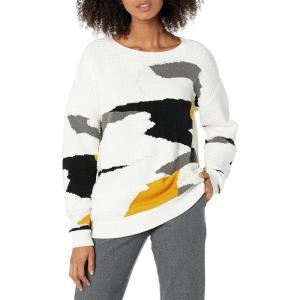 Cable Stitch Women’s Vintage Intarsia Pullover Sweater – Crewneck Long Sleeve Geometric Pattern Top(Multi-cream)