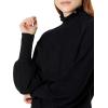 Cable Stitch Women’s Bishop Sleeve Mock Neck Sweater Black X-Small