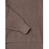 Cable Stitch Women’s Bishop Sleeve V-Neck Sweater Top – Shaker Knit Solid Color Long Sleeve Pullover(Ash Brown)