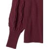 Cable Stitch Women’s Cable Sleeve Ribbed Sweater – Mock Neck Long Blouson Lantern Sleeve Pullover Top(Aubergine)