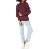Cable Stitch Women’s Cable Sleeve Ribbed Sweater – Mock Neck Long Blouson Lantern Sleeve Pullover Top(Aubergine)
