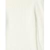 Cable Stitch Women’s Cable Sleeve Ribbed Sweater – Mock Neck Long Blouson Lantern Sleeve Pullover Top(Birch White)