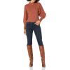 Cable Stitch Women’s Cable Sleeve Ribbed Sweater – Mock Neck Long Blouson Lantern Sleeve Pullover Top(Nutmeg)