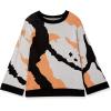 Cable Stitch Women’s Camo Jacquard Sweater – Camouflage Print Casual 7/8 Sleeve Loose Fit Soft Pullover Top(Grey/Black)