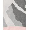 Cable Stitch Women’s Camo Jacquard Sweater – Camouflage Print Casual 7/8 Sleeve Loose Fit Soft Pullover Top(Grey/Soft Pink)