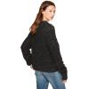 Cable Stitch Women’s Chunky Wool Blend Pointelle Sweater – Crewneck Extra Long Sleeve Open Stitch Cropped Pullover Knit Top(Charcoal)
