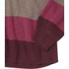 Cable Stitch Women’s Colorblock Pullover Hoodie Sweater – Striped Drop Shoulder Long Sleeve Rib-Knit Hooded Top(Multi-wine)