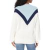 Cable Stitch Women’s Geometric Colorblock Sweater – Crewneck Long Sleeve Oversized Drop Shoulder Chevron Pattern Pullover Top(Multi)