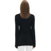 Cable Stitch Women’s Long-Sleeve Cutout Sweater – Long Bell Sleeve Lightweight Knitted Pullover Top(Black)