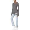 Cable Stitch Women’s Long-Sleeve Cutout Sweater – Long Bell Sleeve Lightweight Knitted Pullover Top(Charcoal)