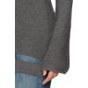 Cable Stitch Women’s Long-Sleeve Cutout Sweater – Long Bell Sleeve Lightweight Knitted Pullover Top(Charcoal)