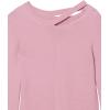 Cable Stitch Women’s Long-Sleeve Cutout Sweater – Long Bell Sleeve Lightweight Knitted Pullover Top(Purple Dust)