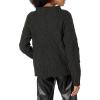 Cable Stitch Women’s Mock Neck Braided Cable Sweater – Soft Long Sleeve Solid Color Textured Loose Pullover Knit Top(Charcoal)