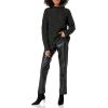 Cable Stitch Women’s Mock Neck Braided Cable Sweater – Soft Long Sleeve Solid Color Textured Loose Pullover Knit Top(Charcoal)