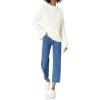 Cable Stitch Women’s Mock Neck Braided Cable Sweater – Soft Long Sleeve Solid Color Textured Loose Pullover Knit Top(Cream)