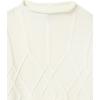 Cable Stitch Women’s Mock Neck Braided Cable Sweater – Soft Long Sleeve Solid Color Textured Loose Pullover Knit Top(Cream)