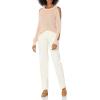 Cable Stitch Women’s Twisted Cold Shoulder Sweater – Crewneck Open Sleeve Shaker Stitch Solid Pullover Knit Top(Rose)