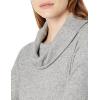 Cable Stitch Women’s Cowl Neck Hacci Pullover Top – Long Sleeve Rib-Knit Sweater with Side Slits(Marled Grey)