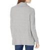 Cable Stitch Women’s Cowl Neck Hacci Pullover Top – Long Sleeve Rib-Knit Sweater with Side Slits(Marled Grey)