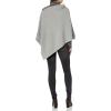 Cable Stitch Women’s Lightweight Poncho – Boat Neck/V-Neck Pointelle Sweater Tunic Pullover Knit Cape Cover-up Top(Heather Grey)