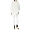 Cable Stitch Women’s Lightweight Poncho – Boat Neck/V-Neck Pointelle Sweater Tunic Pullover Knit Cape Cover-up Top(Ivory)