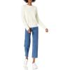 Cable Stitch Women’s Mixed Cable Knit Sweater – Classic Fit Crewneck Long Sleeve Shirred Shoulder Pullover Top(Cream)