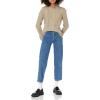 Cable Stitch Women’s Mixed Cable Knit Sweater – Classic Fit Crewneck Long Sleeve Shirred Shoulder Pullover Top(Taupe)