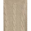 Cable Stitch Women’s Mixed Cable Knit Sweater – Classic Fit Crewneck Long Sleeve Shirred Shoulder Pullover Top(Taupe)