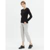Cable Stitch Women’s Pointelle Sleeve Lightweight Sweater – Long Sleeve Crewneck Lace Pullover Top(Black)