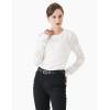 Cable Stitch Women’s Pointelle Sleeve Lightweight Sweater – Long Sleeve Crewneck Lace Pullover Top(White)