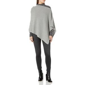 Cable Stitch Women’s Lightweight Poncho – Boat Neck/V-Neck Pointelle Sweater Tunic Pullover Knit Cape Cover-up Top(Heather Grey)