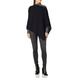 Cable Stitch Women’s Lightweight Poncho – Boat Neck/V-Neck Pointelle Sweater Tunic Pullover Knit Cape Cover-up Top(Navy)
