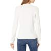 Cable Stitch Women’s Pointelle Front Lightweight Sweater – Crewneck Raglan Long Sleeve Solid Color Pullover Knit Top(Ivory)