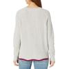 Cable Stitch Women’s Scallop Hem Sweater – Crewneck Raglan Long Sleeve Contrast Tipping Rib Knit Cotton Pullover Top(Heather Grey)