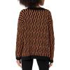 Cable Stitch Women’s Intarsia Sweater – Star, Lightning Bolt, Heart Graphics Long Sleeve Crewneck Pullover Top(Black/Caramel)