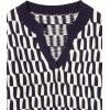 Cable Stitch Women’s Intarsia Sweater – Star, Lightning Bolt, Heart Graphics Long Sleeve Crewneck Pullover Top(Navy/White)