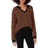 Cable Stitch Women’s Intarsia Sweater – Star, Lightning Bolt, Heart Graphics Long Sleeve Crewneck Pullover Top(Black/Caramel)